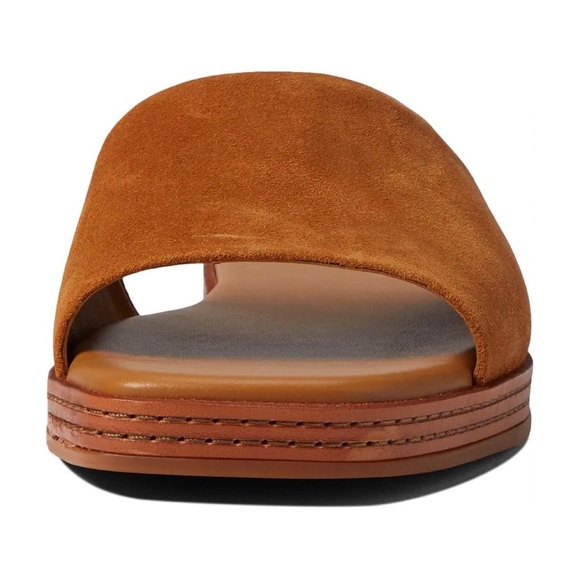 VINCE CANELLA MULE FLAT SLIDE Camel Suede - Picture 2 of 13